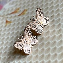 Náušnice - Butterfly AG925 Rose Gold Plated Stud Earrings / Náušnice Motýľ AG925 pozlatené - 14357382_