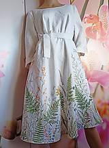Šaty - Maľované ľanové šaty s rukávom " Lúčne II. " - 14354916_
