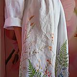 Šaty - Maľované ľanové šaty s rukávom " Lúčne II. " - 14354924_