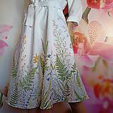 Šaty - Maľované ľanové šaty s rukávom " Lúčne II. " - 14354927_
