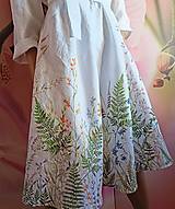 Šaty - Maľované ľanové šaty s rukávom " Lúčne II. " - 14355482_