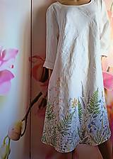 Šaty - Maľované ľanové šaty s rukávom " Lúčne II. " - 14355580_