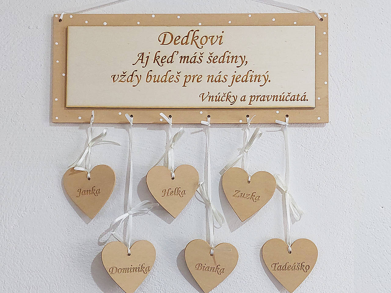 Tabuľka 30x15cm dedkovi (do max.10ks srdiečok)