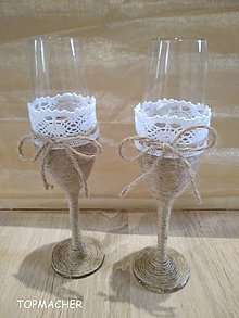 Nádoby - Jutové svadobné poháre - 14355406_