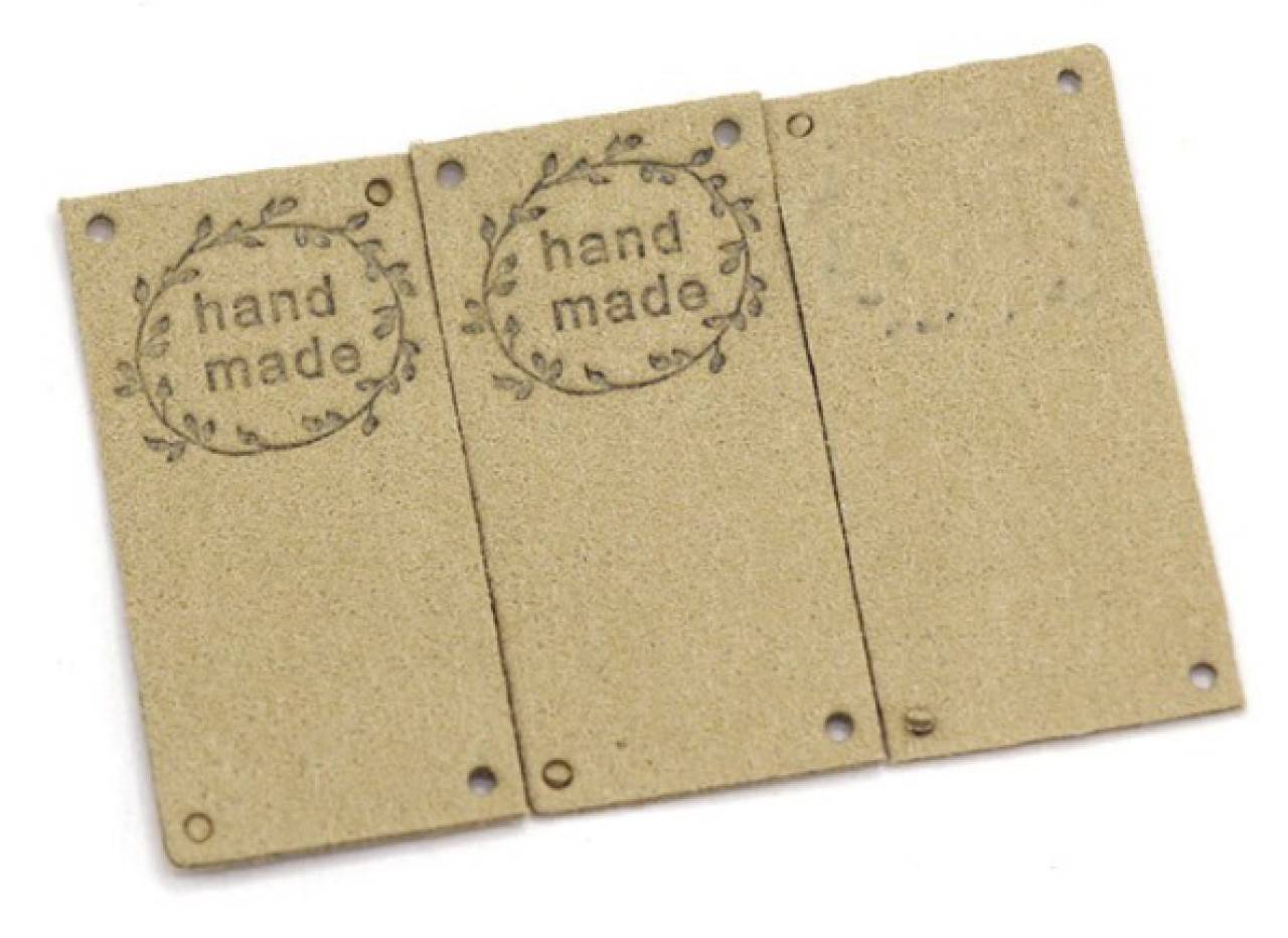 NT101 Koženková nášivka Handmade 5 x 2,5 cm (1.)
