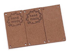 Galantéria - NT101 Koženková nášivka Handmade 5 x 2,5 cm (3.) - 14357461_