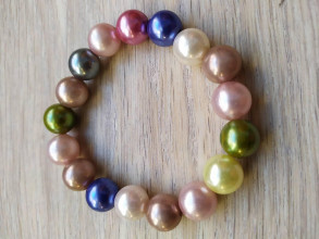 Dobrý obchod - Pestrofarebný perleťový náramok - 14356854_