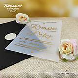 Papiernictvo - Transparentné svadobné oznámenia I20180 - zlaté - 14355431_