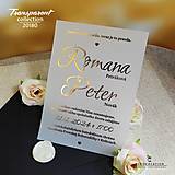 Papiernictvo - Transparentné svadobné oznámenia I20180 - zlaté - 14355434_