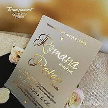 Papiernictvo - Transparentné svadobné oznámenia I20180 - zlaté - 14355435_