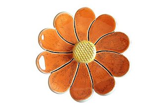 Dekorácie - Margaréta na zavesenie 9,7cm (Oranžový kvet) - 14355153_