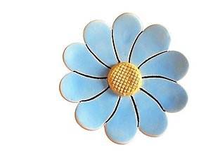 Dekorácie - Margaréta na zavesenie 9,7cm (Pastelovo - modrý kvet) - 14355154_