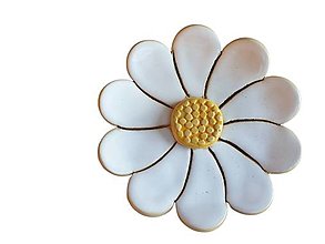 Dekorácie - Margaréta na zavesenie 9,7cm (Biely kvet) - 14355157_