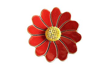 Dekorácie - Margaréta na zavesenie 5cm (Červený kvet) - 14355563_
