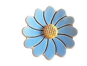 Dekorácie - Margaréta na zavesenie 5cm (Pastelovo-modrý kvet) - 14355574_