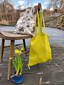 Nákupné tašky - Ľanová taška Yellow Morning - 14356512_