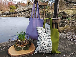Nákupné tašky - Ľanová taška Lavender - 14356592_