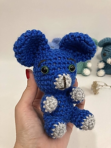 Hračky - háčkované myšky,myši,myšacinky/ do modra/ (tmavo modrá) - 14355906_