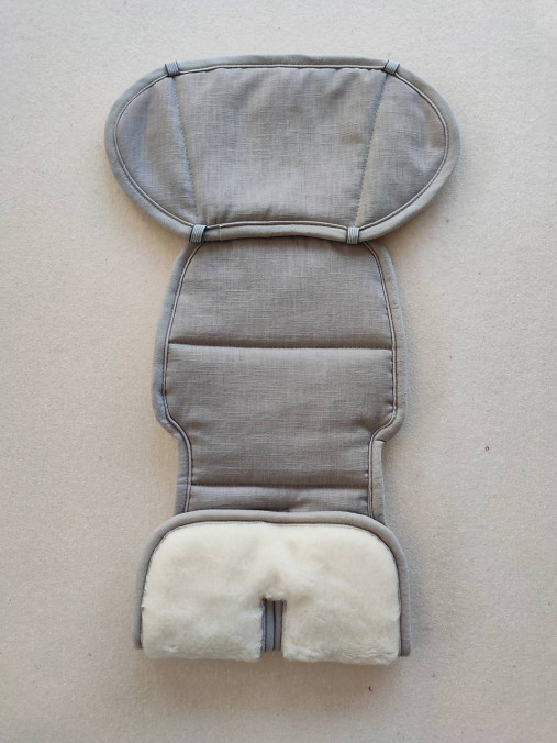 Detský textil - VLNIENKA Vložka do autosedačky Besafe iZi Turn i-size  0 /18 kg 100% Merino Top Super wash Natural 100% ľan Grey šedý  - 14360122_