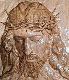 Dekorácie - Drevorezba Ježiš,  detail - 14359059_
