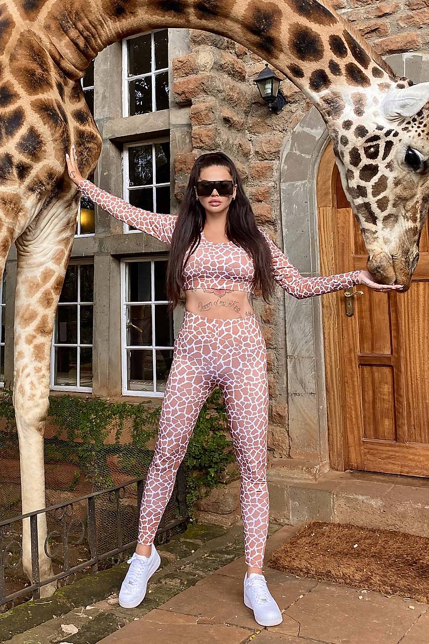 Crop top s dlhými rukávmi GIRAFFE