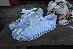Ponožky, pančuchy, obuv - svadobné tenisky -LUXus - 14358260_