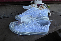 Ponožky, pančuchy, obuv - svadobné tenisky -LUXus - 14358261_