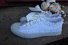 Ponožky, pančuchy, obuv - svadobné tenisky -LUXus - 14358263_
