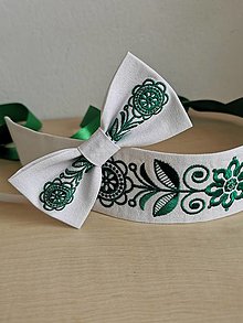 Opasky - Folklórný / Ľudový opasok, motýlik set - varianty  (Zelený motýlik) - 14359544_