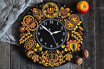 Hodiny - Čierne hodiny s Vajnorským ornamentom - 14359566_