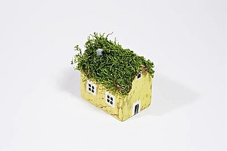 Dekorácie - Nórsky domček č. 9 (Nórsky domček č. 9 - s machovou strechou) - 14360191_