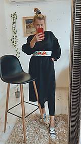 Šaty - MAXI Ľanové šaty - BLACK - 14363732_