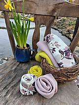 Úžitkový textil - Ľanový obrúsok Hello Spring - 14363598_