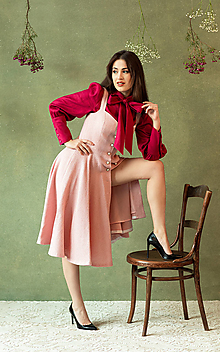 Šaty - Ružové vlnené korzetové šaty s gombíkmi - 14366207_