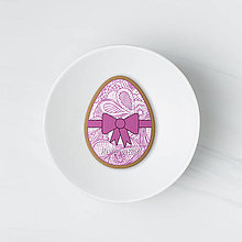 Dekorácie - Kraslica a mašlička - potlač na koláč (purpurový dážď) - 14365580_