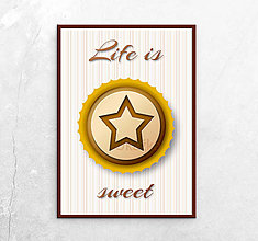 Grafika - Life is sweet - grafika (hviezdičkový bonbon) - 14366377_
