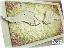 Obrazy - Obraz s 3D krídlami "Strážny anjel domu" - 14367406_