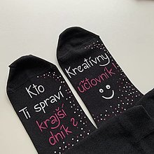 Ponožky, pančuchy, obuv - Maľované ponožky pre kreatívneho účtovníka (čierne) - 14369136_
