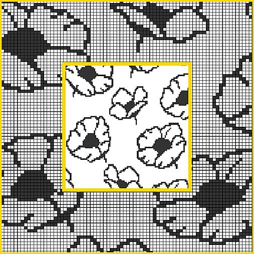 Návod na deku z Alize Puffy More - Makové kvety 127x100 očiek