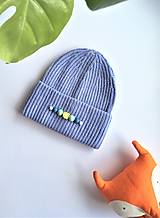Detské čiapky - Detská beanie čiapka modrá PASTEL - 14368225_