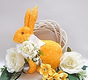 Dekorácie - Zajačik - bohato zdobený, oranžový (24 x 25 cm) - 14367284_