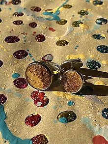 Sady šperkov - Prsteň + náušnice Zlatý kaviár - 14372030_