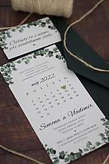 Papiernictvo - Svadobné oznámenie "Zeleň & kalendár" ❤ - 14370895_
