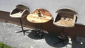 Nábytok - Sedacia súprava - drevený stôl a dve barové stoličky - 14372908_