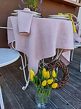 Úžitkový textil - Ľanový obrus Pink Kiss - 14371646_