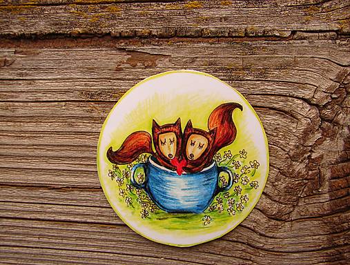 Úložné priestory & Organizácia - nálepky: rozprávkové (zaťúbené veveričky ♥) - 14373349_