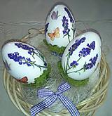 Dekorácie - Veľké vajíčka s levanduľou a stabilizovaným machom - 14376602_