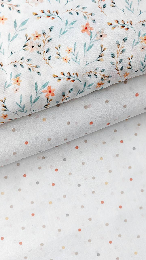 Textil - AKCIA - 100% premium bavlna, farebné bodky - 14373073_