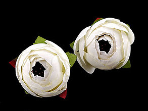 Polotovary - Umelý kvet iskerník 2 ks (krémová) - 14375596_