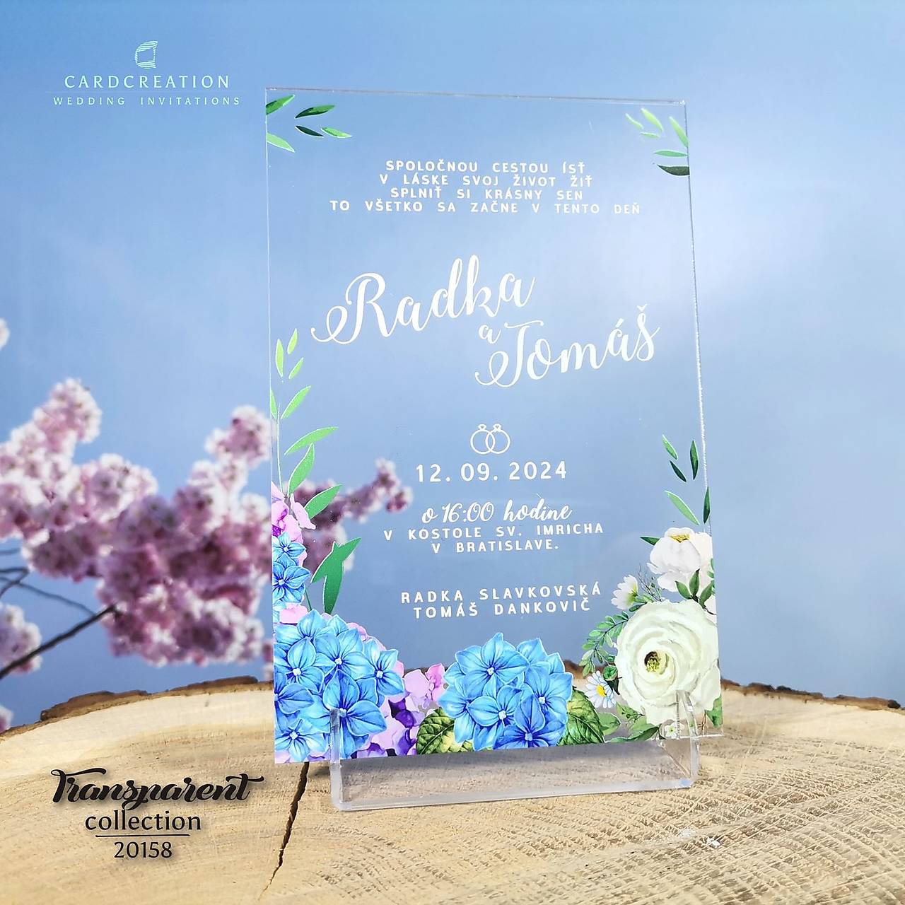 Transparentné svadobné oznámenia 20158 (nad 101 ks)